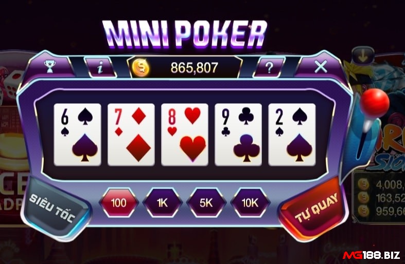 Mini Poker Online giúp hạn chế sai sót trong khi sắp xếp bộ bài