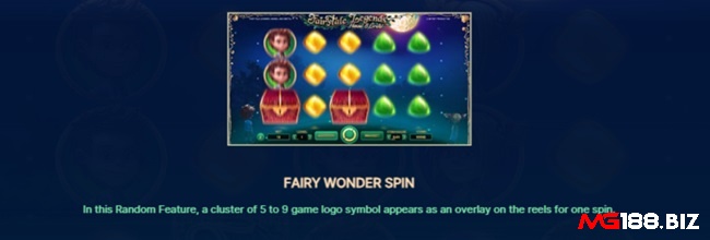 5 - 9 biểu tượng trả tiền cao sẽ xuất hiện trên các cuộn trong tính năng Fairy Wonder Spin
