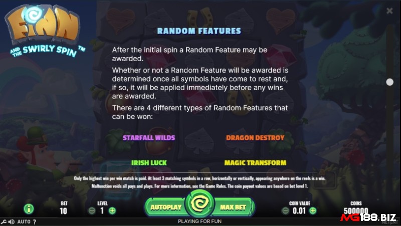 Người chơi có thể nhận được 4 loại Random Features khác nhau
