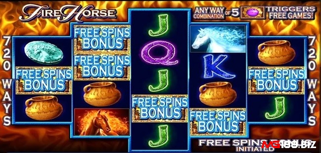 Slot Fire Horse có bố cục cuộn lục giác độc lá với thiết kế 3 – 4 – 5 – 4 – 3