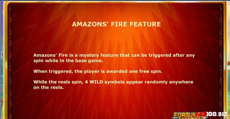 Trong Amazons’ Fire, 4 biểu tượng Wild được trao ngẫu nhiên