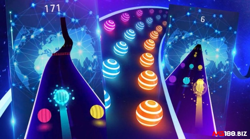 Game Dancing Road ghi điểm với đồ họa sống động và màu sắc tinh tế