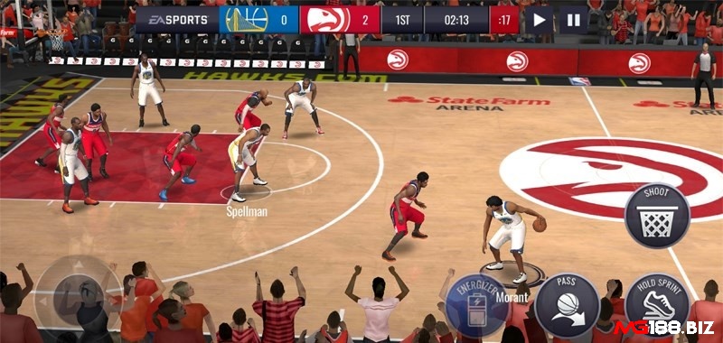 Game NBA LIVE Mobile Basketball được đánh giá cao về mức độ chân thực và chi tiết