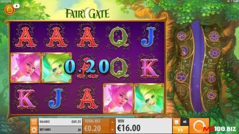 Trong game slot FairyGate anh em sẽ tìm thấy 20 dòng thưởng