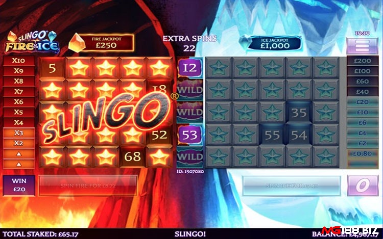 Slingo trong game slot Fire and Ice 