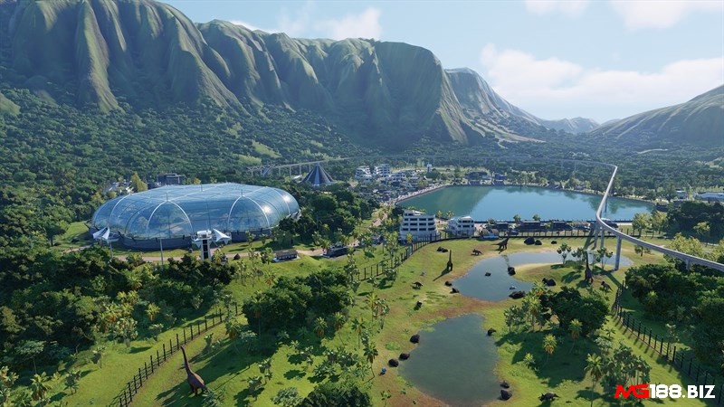 Các công trình kiến trúc trong game Jurassic World Evolution 2 ấn tượng và đẹp mắt