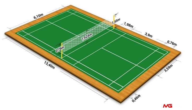 Kích thước sân quần vợt mini là bao nhiêu