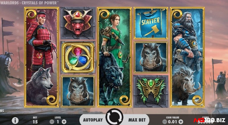 Giao diện chính của slot game với các biểu tượng 3D đẹp mắt và ấn tượng