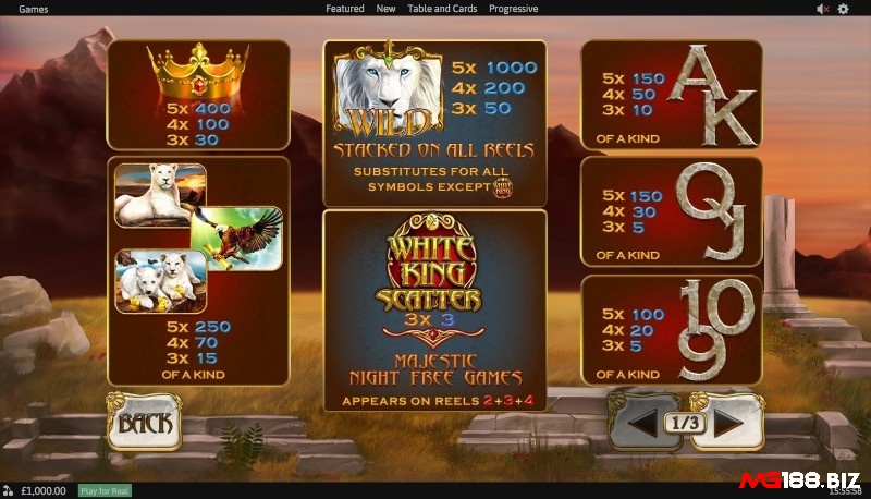 Các biểu tượng trong slot White King
