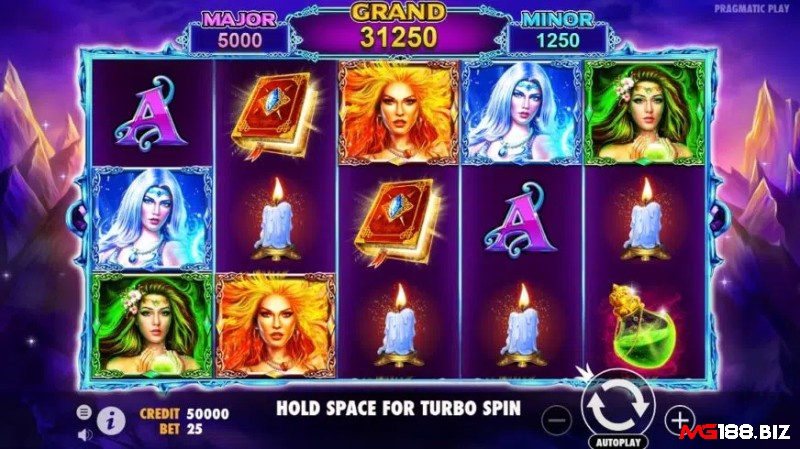 Bạn có thể quay slot bằng cách nhấn nút quay tròn hoặc chọn Autoplay