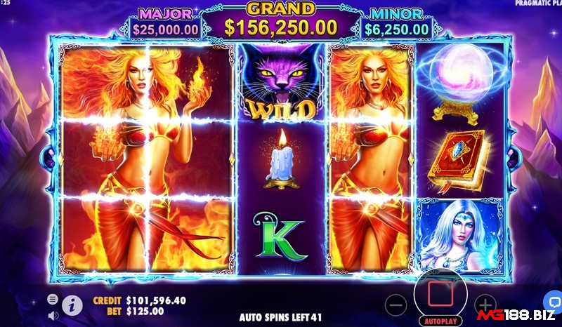 Wild Spells slot lấy chủ đề về 3 nàng tiên tượng trưng cho Đất, Gió và Lửa