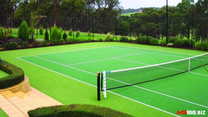 Việc bảo trì sẽ là diễn ra không thường xuyên so với các loại sân tennis cỏ tự nhiên.