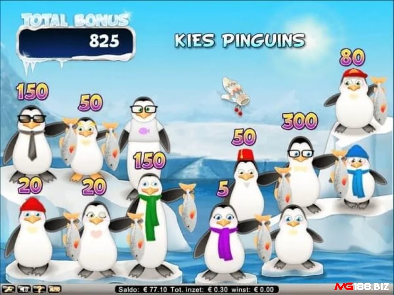 Chọn các con chim cánh cụt trong Penguin Bonus để nhận thưởng