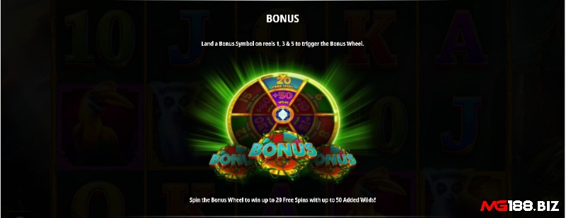 Biểu tượng Bonus có chữ Bonus giúp kích hoạt tính năg Bonus Wheel