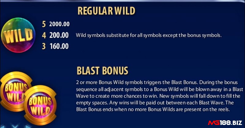 Biểu tượng Wild thông thường của Jewel Blast có chữ Wild, có thể trả thưởng tới 2000xu