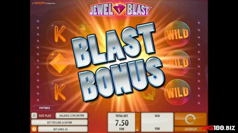 Tính năng Blast Bonus đi cùng với việc phát nổ và thổi bay các biểu tượng