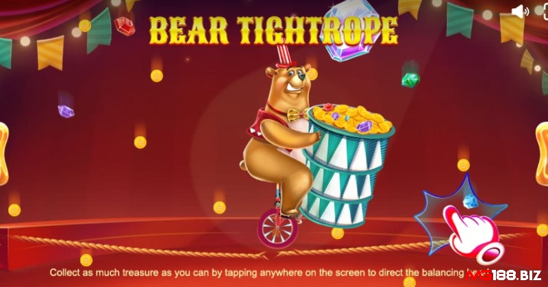 Bear Tightrope yêu cầu bạn điều khiển chú gấu đi trên dây bằng xe đạp